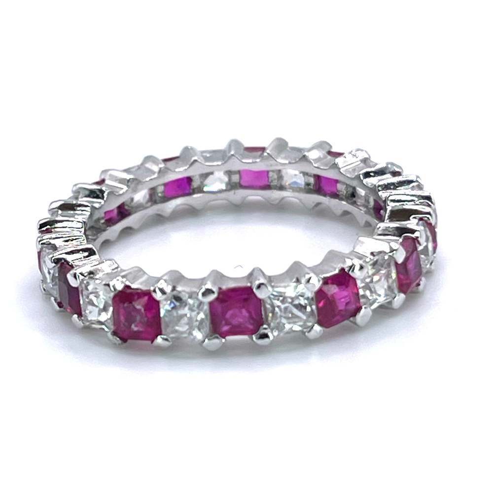 Pink Gemstone and Sterling Silver Infinity Ring | Size 9
